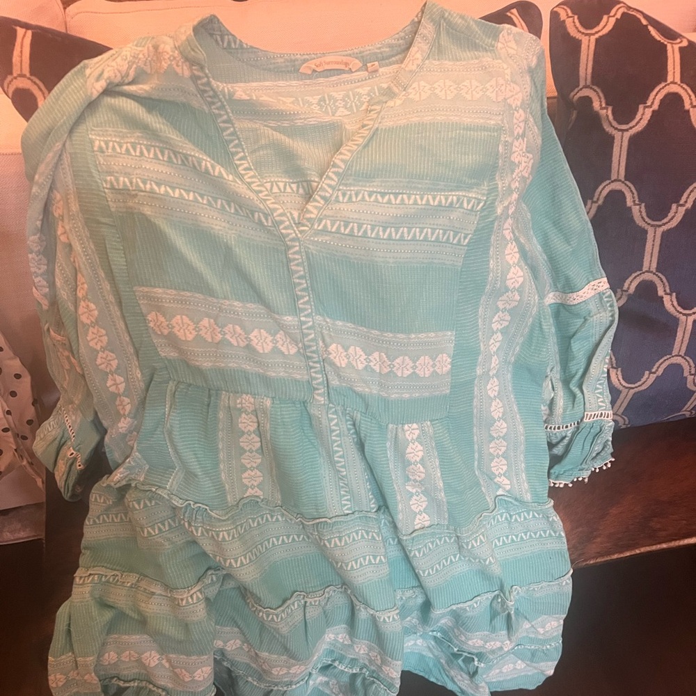 Soft Surroundings teal stylish dress